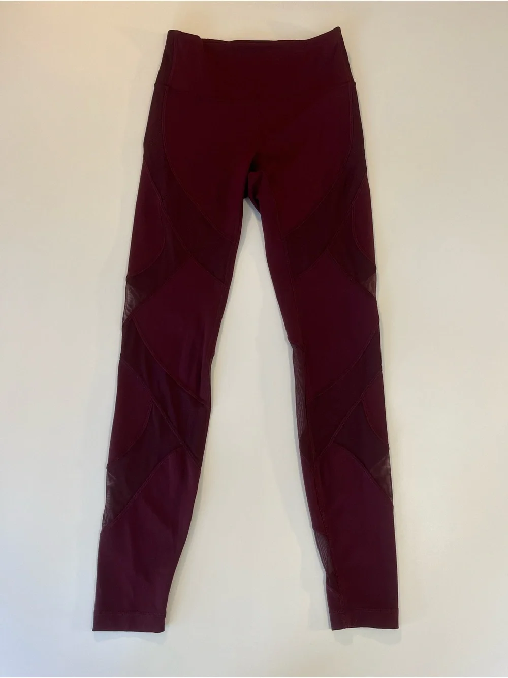 Lululemon Wunder Under High-Rise Tight 28” Mesh Garnet Burgundy Leggings Size 6
